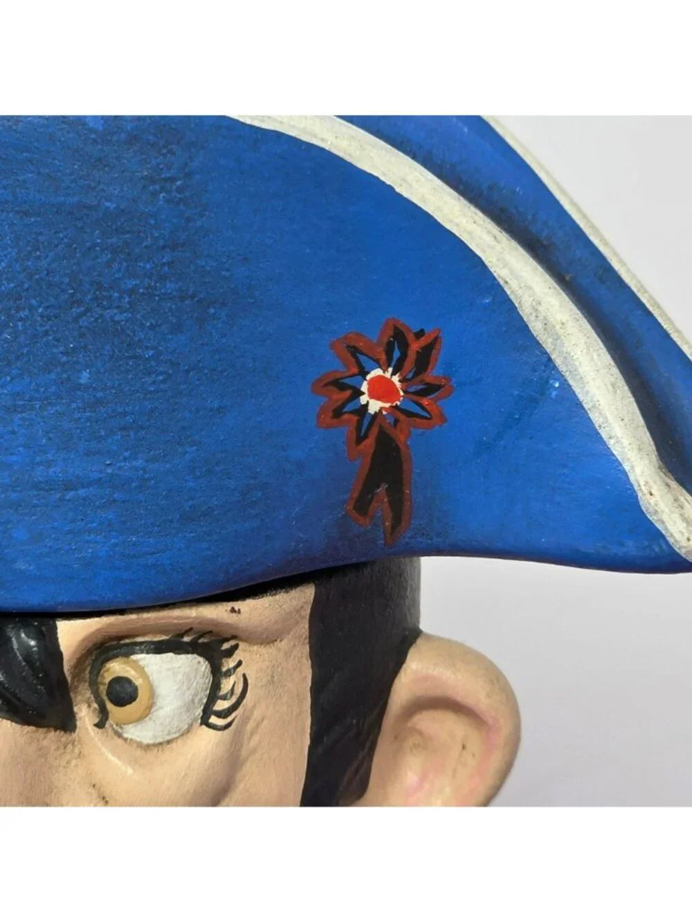 Napoleon Bonaparte-Inspired Ceramic Decanter Hand-Painted Blue & White Uniform